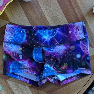 Fleo Women’s Disco Galaxy Shorts - Purple & Blue